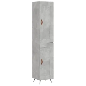 Hoge kast 34,5x34x180 cm bewerkt hout betongrijs Hoge kast 34,5x34x180 cm bewerkt hout betongrijs