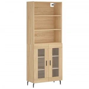 Hoge kast 69,5x34x180 cm bewerkt hout sonoma eikenkleurig Hoge kast 69,5x34x180 cm bewerkt hout sonoma eikenkleurig