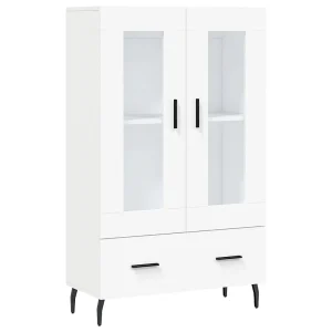 Hoge kast 69,5x31x115 cm bewerkt hout wit Hoge kast 69,5x31x115 cm bewerkt hout wit