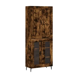 Hoge kast 69,5x34x180 cm bewerkt hout gerookt eikenkleurig Hoge kast 69,5x34x180 cm bewerkt hout gerookt eikenkleurig