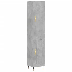 Hoge kast 34,5x34x180 cm bewerkt hout betongrijs Hoge kast 34,5x34x180 cm bewerkt hout betongrijs