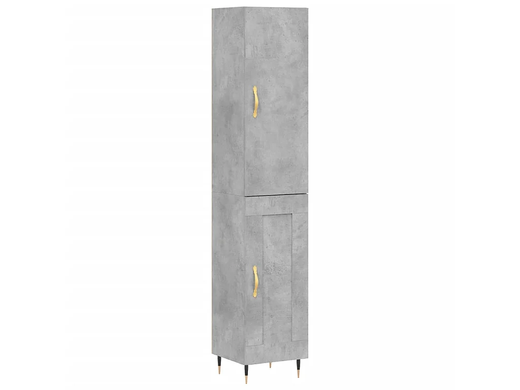 Hoge kast 34,5x34x180 cm bewerkt hout betongrijs