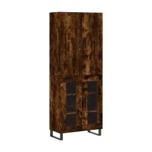Hoge kast 69,5x34x180 cm bewerkt hout gerookt eikenkleurig Hoge kast 69,5x34x180 cm bewerkt hout gerookt eikenkleurig