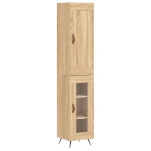 Hoge kast 34,5x34x180 cm bewerkt hout sonoma eikenkleurig Hoge kast 34,5x34x180 cm bewerkt hout sonoma eikenkleurig