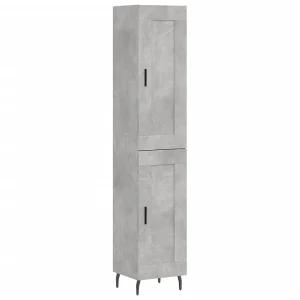 Hoge kast 34,5x34x180 cm bewerkt hout betongrijs Hoge kast 34,5x34x180 cm bewerkt hout betongrijs
