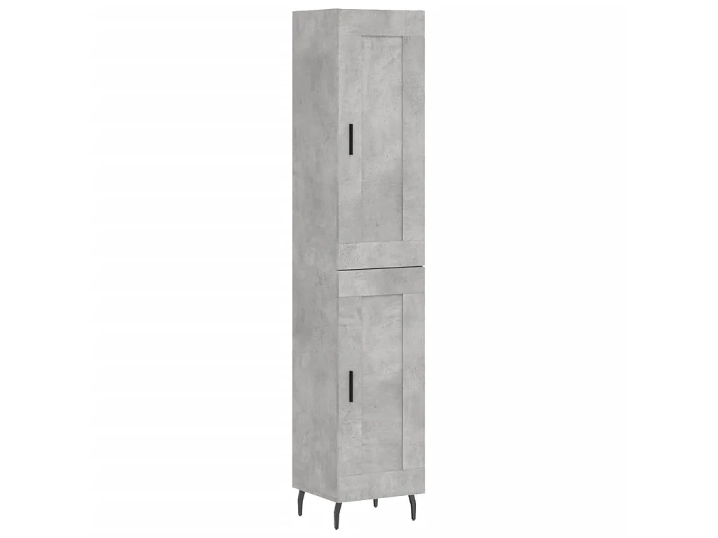 Hoge kast 34,5x34x180 cm bewerkt hout betongrijs