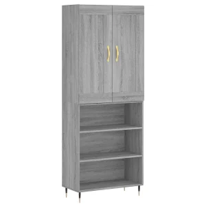 Hoge kast 69,5x34x180 cm bewerkt hout grijs sonoma eikenkleurig Hoge kast 69,5x34x180 cm bewerkt hout grijs sonoma eikenkleurig