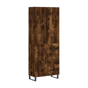 Hoge kast 69,5x34x180 cm bewerkt hout gerookt eikenkleurig Hoge kast 69,5x34x180 cm bewerkt hout gerookt eikenkleurig
