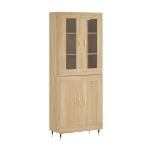 Hoge kast 69,5x34x180 cm bewerkt hout sonoma eikenkleurig Hoge kast 69,5x34x180 cm bewerkt hout sonoma eikenkleurig