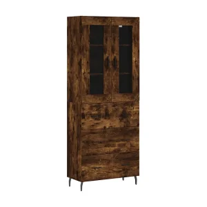Hoge kast 69,5x34x180 cm bewerkt hout gerookt eikenkleurig Hoge kast 69,5x34x180 cm bewerkt hout gerookt eikenkleurig