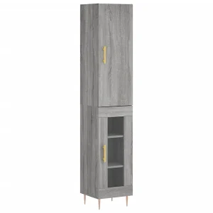 Hoge kast 34,5x34x180 cm bewerkt hout grijs sonoma eikenkleurig Hoge kast 34,5x34x180 cm bewerkt hout grijs sonoma eikenkleurig