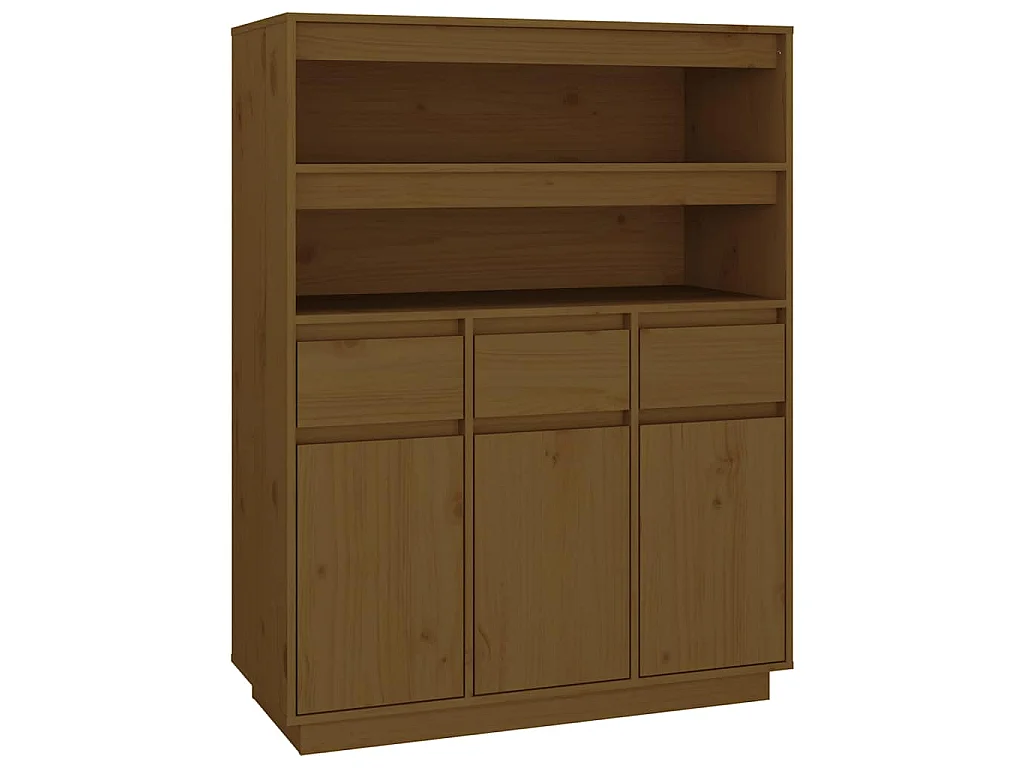 Hoge kast 89x40x116,5 cm massief grenenhout honingbruin