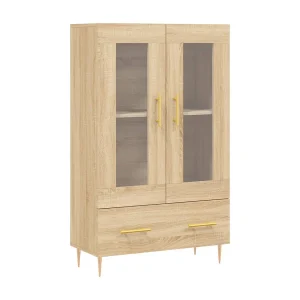 Hoge kast 69,5x31x115 cm bewerkt hout sonoma eikenkleurig Hoge kast 69,5x31x115 cm bewerkt hout sonoma eikenkleurig