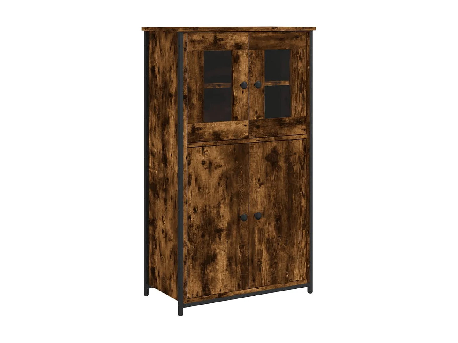 Hoge kast 62x32x106,5 cm bewerkt hout gerookt eikenkleurig