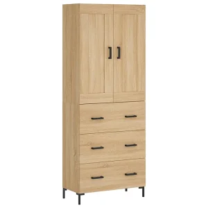 Hoge kast 69,5x34x180 cm bewerkt hout sonoma eikenkleurig Hoge kast 69,5x34x180 cm bewerkt hout sonoma eikenkleurig