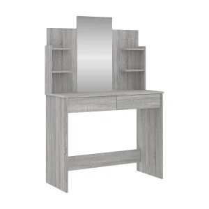 Kaptafel met spiegel 96x39x142 cm grijs sonoma eikenkleurig Kaptafel met spiegel 96x39x142 cm grijs sonoma eikenkleurig