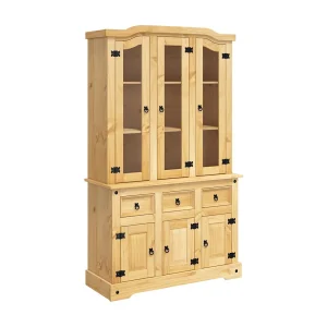 Hoge kast Corona 112x43x196 cm Mexicaans grenenhout bruin