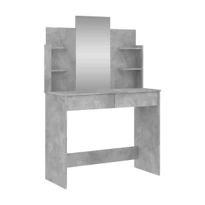 Kaptafel met spiegel 96x39x142 cm betongrijs Kaptafel met spiegel 96x39x142 cm betongrijs