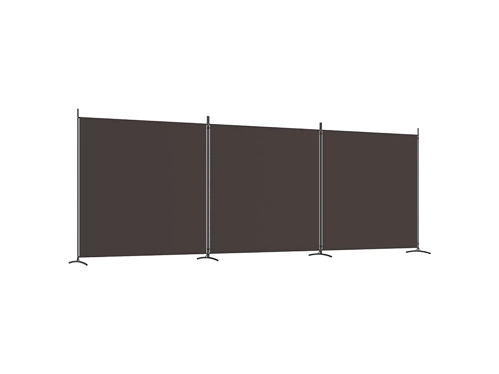 Kamerscherm met 3 panelen 525x180 cm stof bruin