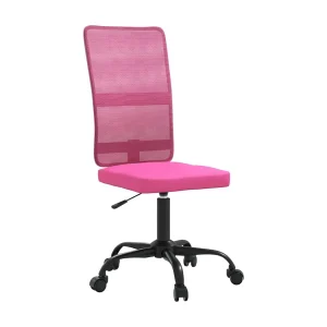 Kantoorstoel verstelbare hoogte mesh stof roze