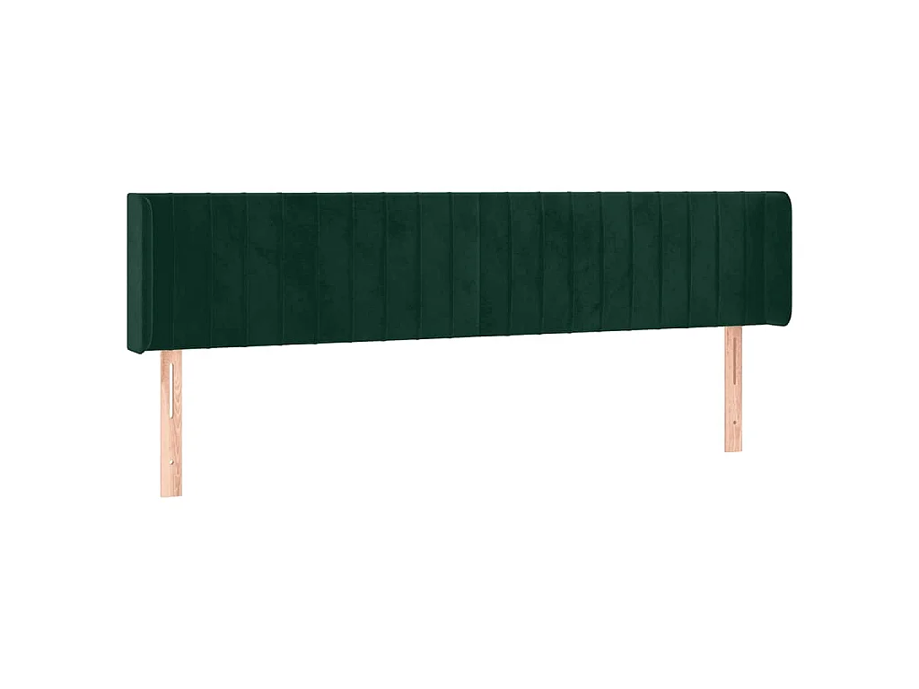 Hoofdbord met randen 183x16x78/88 cm fluweel donkergroen