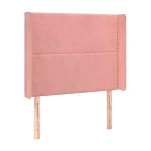 Hoofdbord met randen 93x16x118/128 cm fluweel roze Hoofdbord met randen 93x16x118/128 cm fluweel roze
