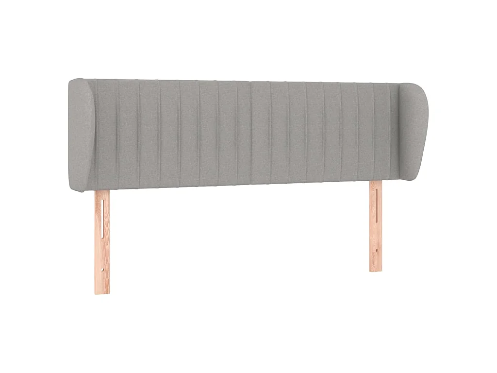 Hoofdbord met randen 147x23x78/88 cm stof lichtgrijs