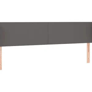 Hoofdbord met randen 163x23x78/88 cm kunstleer grijs