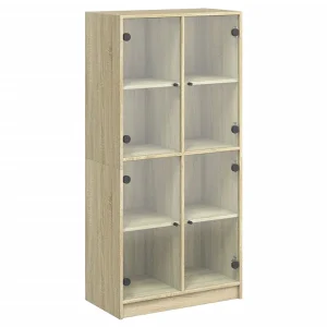 Hoge kast met deuren 68x37x142 cm bewerkt hout sonoma eiken Hoge kast met deuren 68x37x142 cm bewerkt hout sonoma eiken
