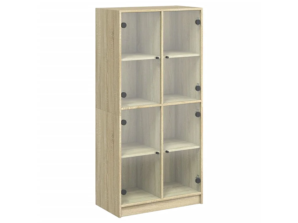 Hoge kast met deuren 68x37x142 cm bewerkt hout sonoma eiken