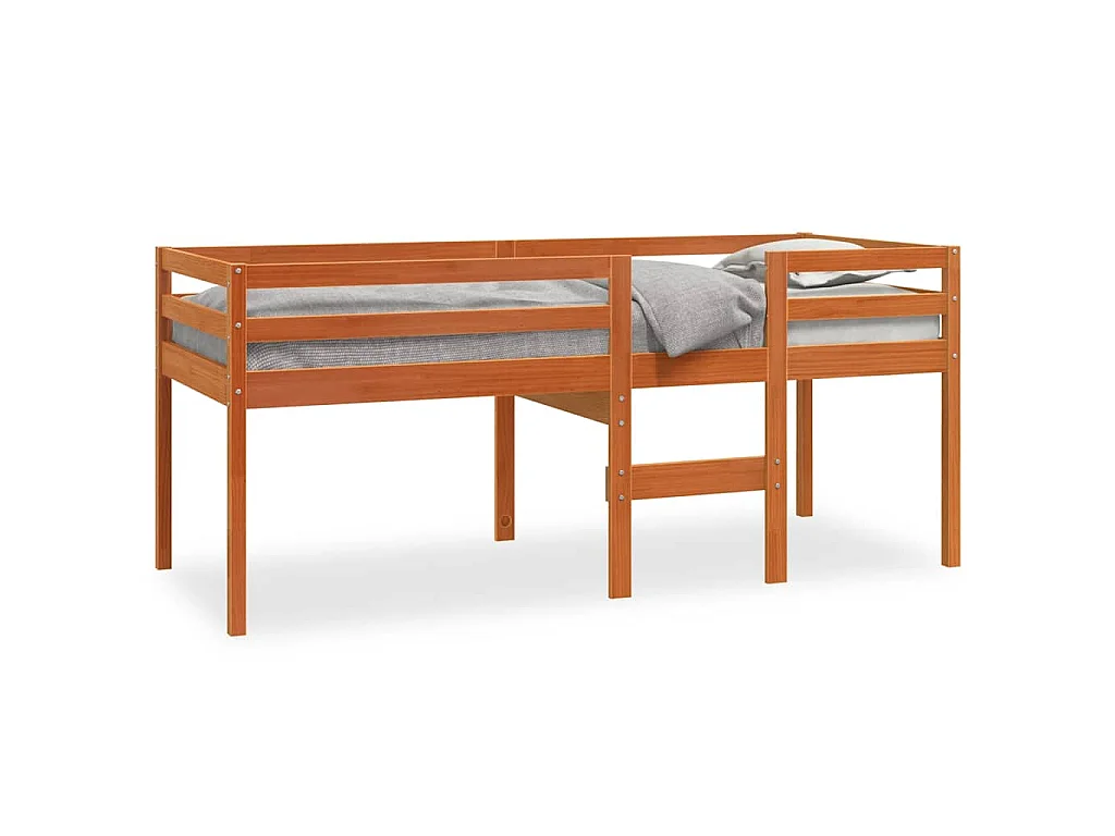 Hoogslaper massief grenenhout wasbruin 75x190 cm