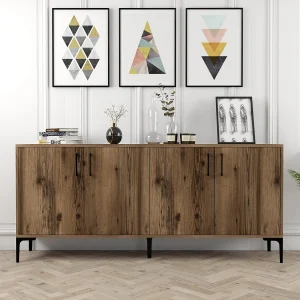 Industrieel dressoir – 180 x 78 x 35 cm – Walnoot – Melamine gecoat spaanplaat Industrieel dressoir – 180 x 78 x 35 cm – Walnoot – Melamine gecoat spaanplaat