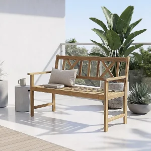 Houten tuinbank 120 cm "Surabaya" – 2 zits – Bruin Houten tuinbank 120 cm "Surabaya" – 2 zits – Bruin