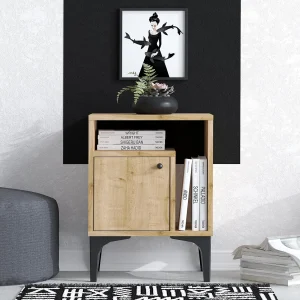 Houten nachtkastje "Nuno" – 40 x 35 x 55 cm – Beige Houten nachtkastje "Nuno" – 40 x 35 x 55 cm – Beige