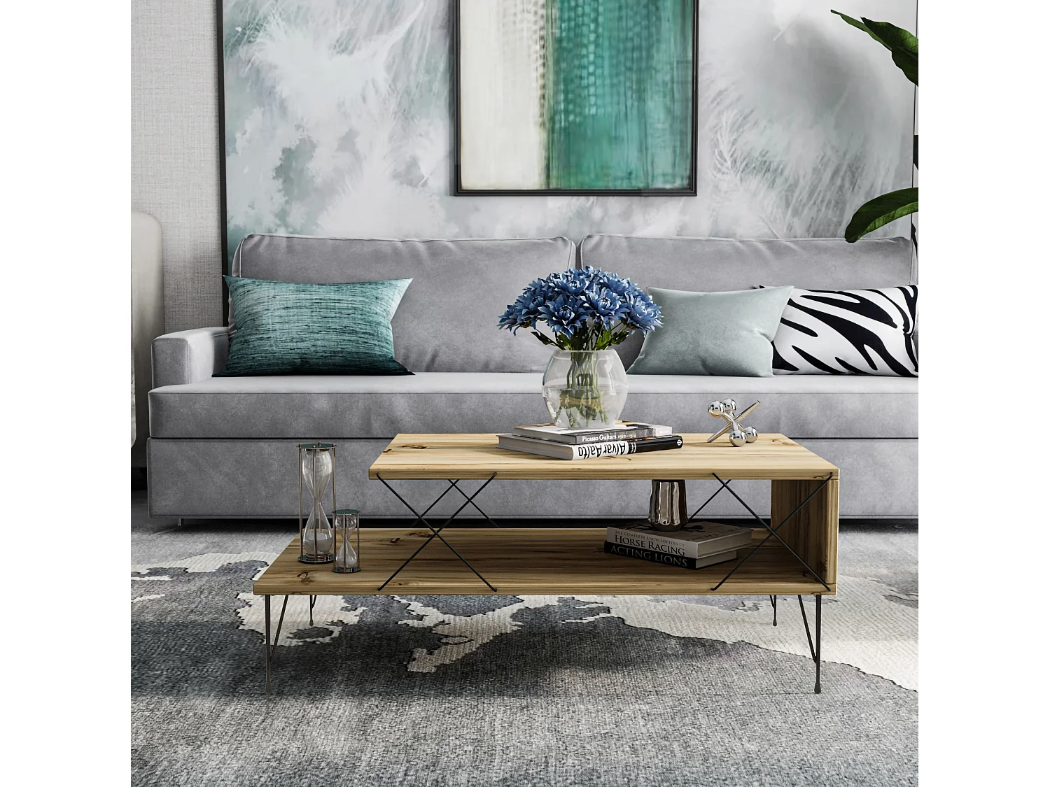 Houten salontafel "Loire" - 100 x 50 x 40 cm - Bruin