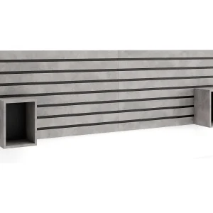 Hoofdeinde, Nachtkastjes, 214x70x3cm, Bed van 135,140,150,160cm, Lamellenwand, Cement Hoofdeinde, Nachtkastjes, 214x70x3cm, Bed van 135,140,150,160cm, Lamellenwand, Cement