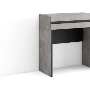 Kaptafel, Make-uptafel, 70x35x75cm, Met lade, Slaapkamer, Cement Kaptafel, Make-uptafel, 70x35x75cm, Met lade, Slaapkamer, Cement