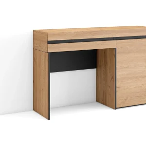 Kaptafel, Make-uptafel, 75x35x121cm, Met lade, Slaapkamer, Eiken Kaptafel, Make-uptafel, 75x35x121cm, Met lade, Slaapkamer, Eiken