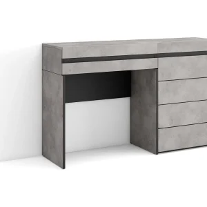 Kaptafel, Make-uptafel, 127x35x75cm, Met lade, Ladekast, Commode, Cement Kaptafel, Make-uptafel, 127x35x75cm, Met lade, Ladekast, Commode, Cement