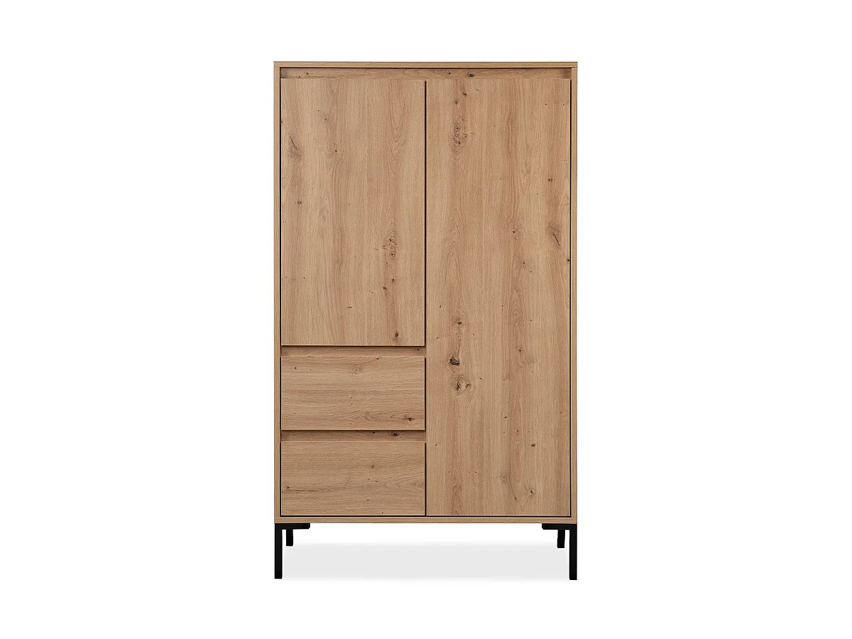Hoge Buffetkast 2 Deuren 2 Laden en 2 Planken H139 cm - Plock