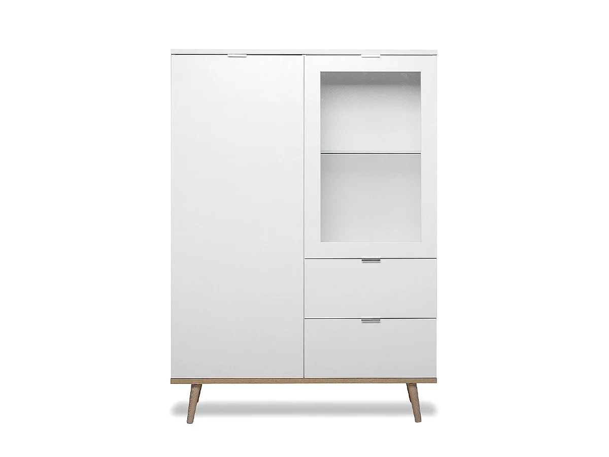 Hoge buffetkast 2 deuren 2 laden - H140 cm - Copenhague