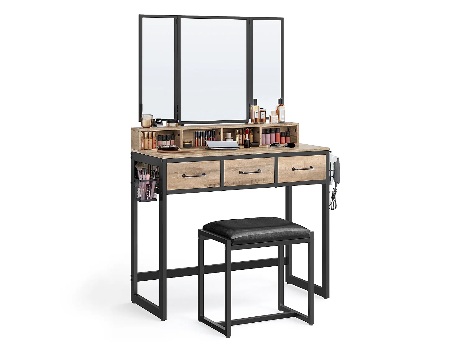 Kaptafel 90x40x140,8 cm Eikenbruin/Zwart