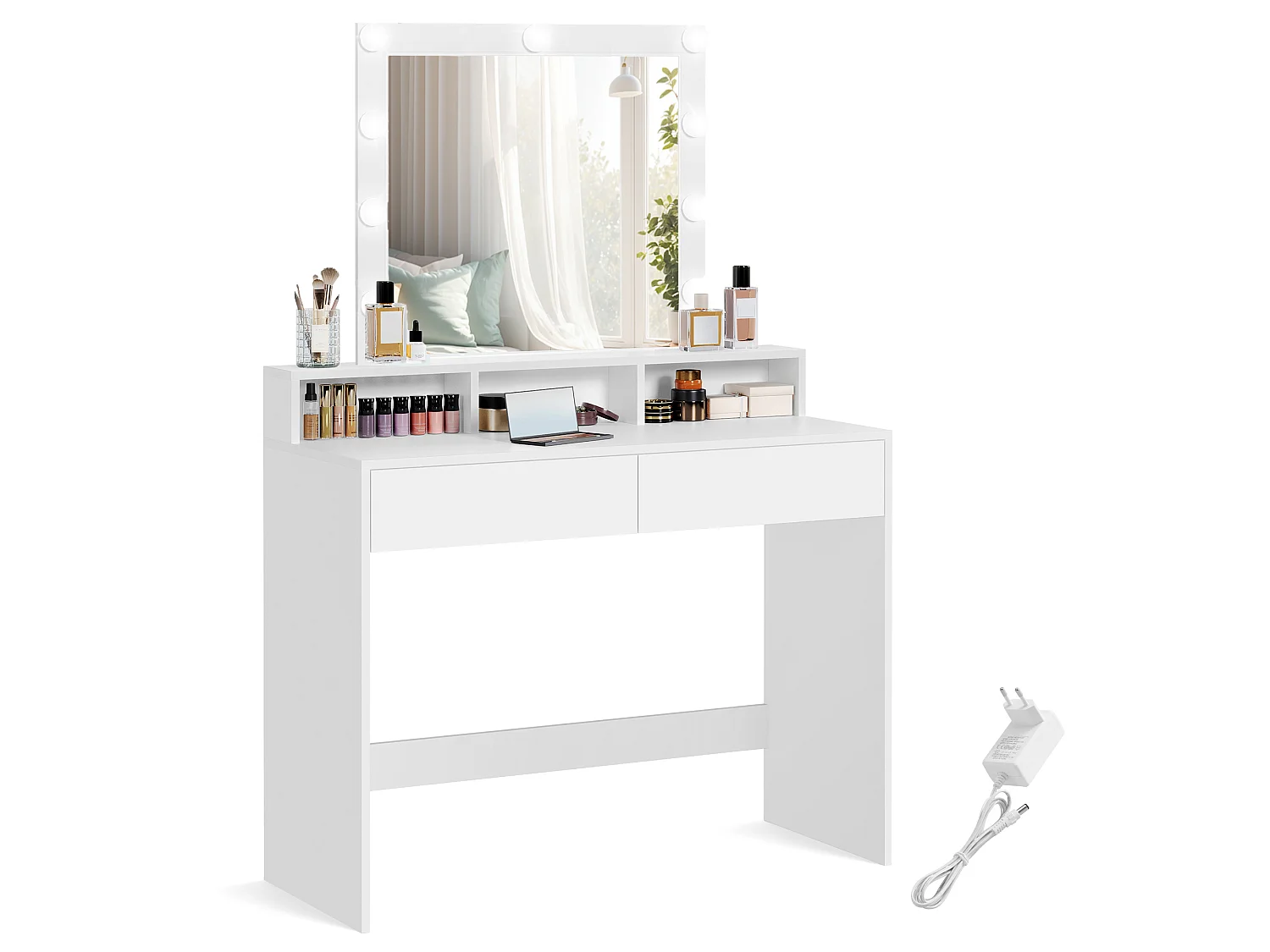 Kaptafel 100x40x145 cm wit