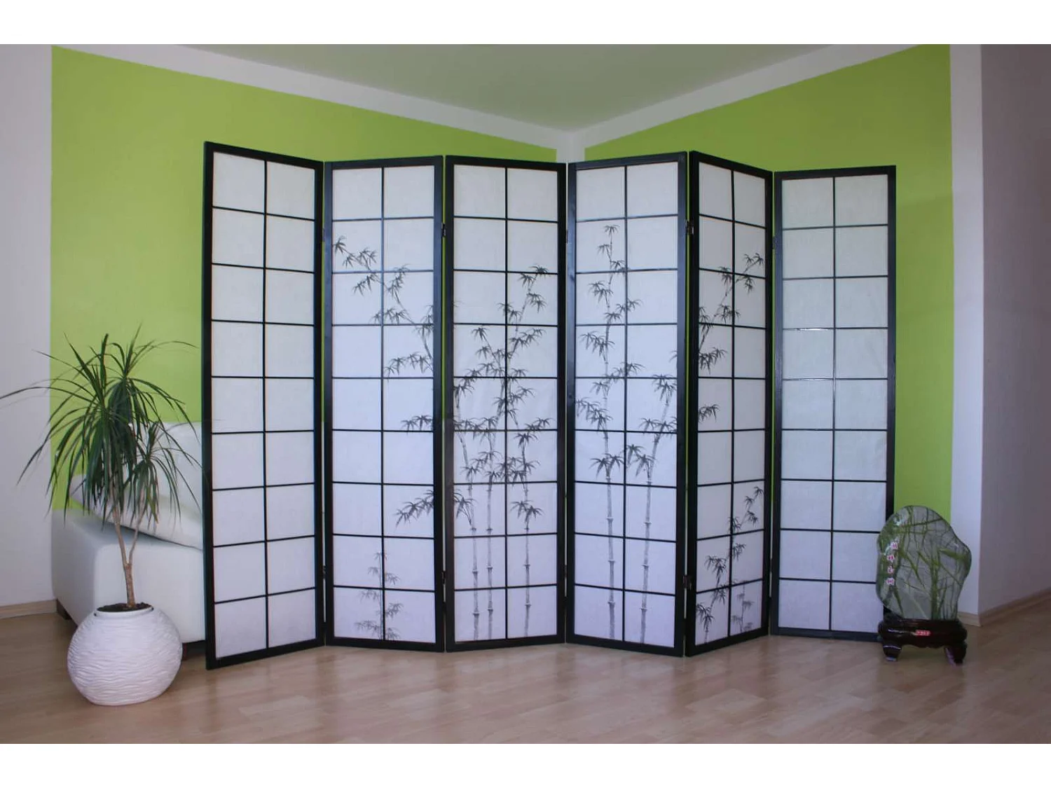 Kamerscherm 264x2x179 cm zwart Shoji