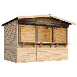 Houten tuinhuis, houten marktkraam – 263×336 cm / 6 m² – M150AZ Houten tuinhuis, houten marktkraam – 263×336 cm / 6 m² – M150AZ