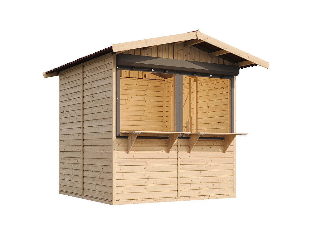Houten tuinhuis, houten marktkraam - H232x253x263 cm / 4 m² - M149Z