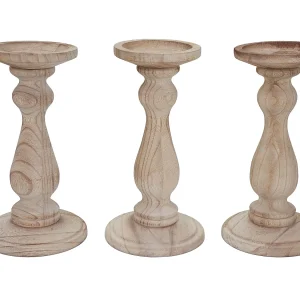 Kandelaar H361 (set van 3), naturel bruin Kandelaar H361 (set van 3), naturel bruin