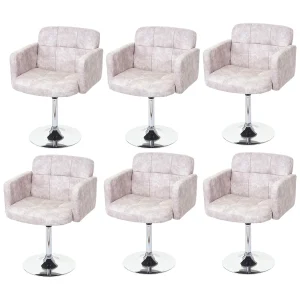 Eetkamerstoel Houston (set van 6),  vintage lichtgrijs