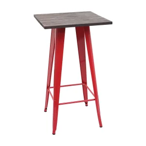 Hoge tafel MCW-A73 incl. houten tafelblad, rood Hoge tafel MCW-A73 incl. houten tafelblad, rood