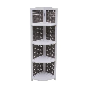 Hoekrek MCW-K85, wit, vlechtwerk antraciet Hoekrek MCW-K85, wit, vlechtwerk antraciet